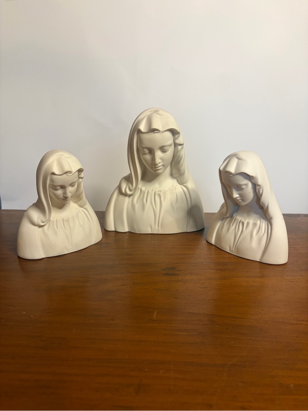 Set of 3 Boehm Ceramic Madonna Busts